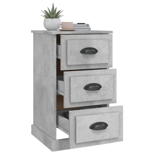 NNEVL Bedside Cabinet Concrete Grey 39x39x67 cm Engineered Wood