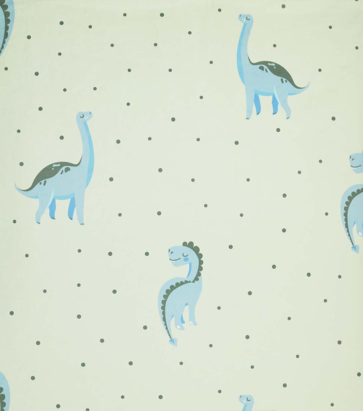 Dinosaurs on Cream With Dots Soft & Minky Fleece Fabric