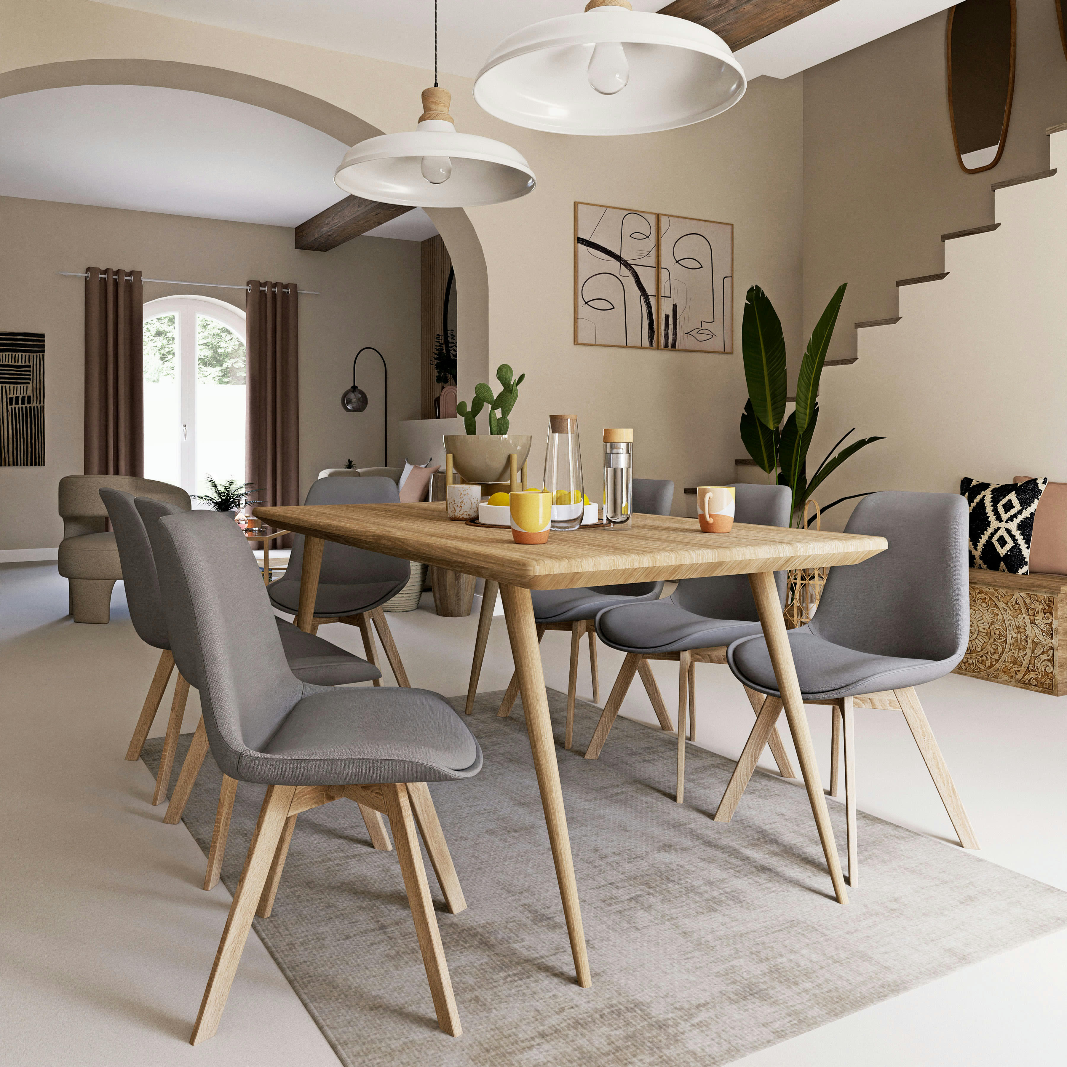 Trocadero - Table à manger en manguier massif 8 personnes L175