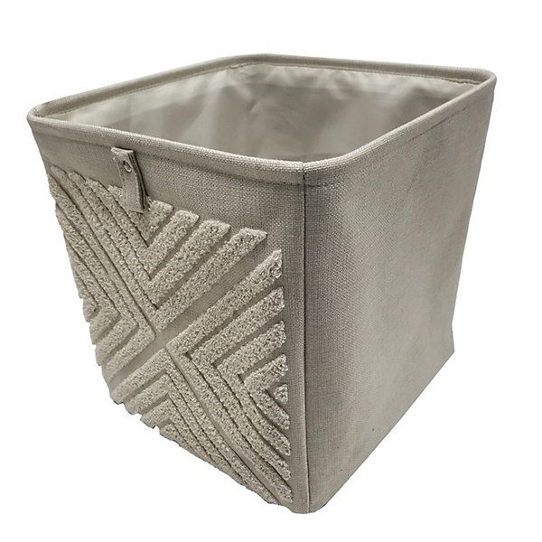 Boîte de rangement carrée en textile Mixxit motif étoile