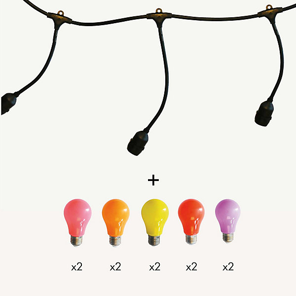 Guirlande guinguette Javanaise E27 - 5m prolongeable - Chromex
