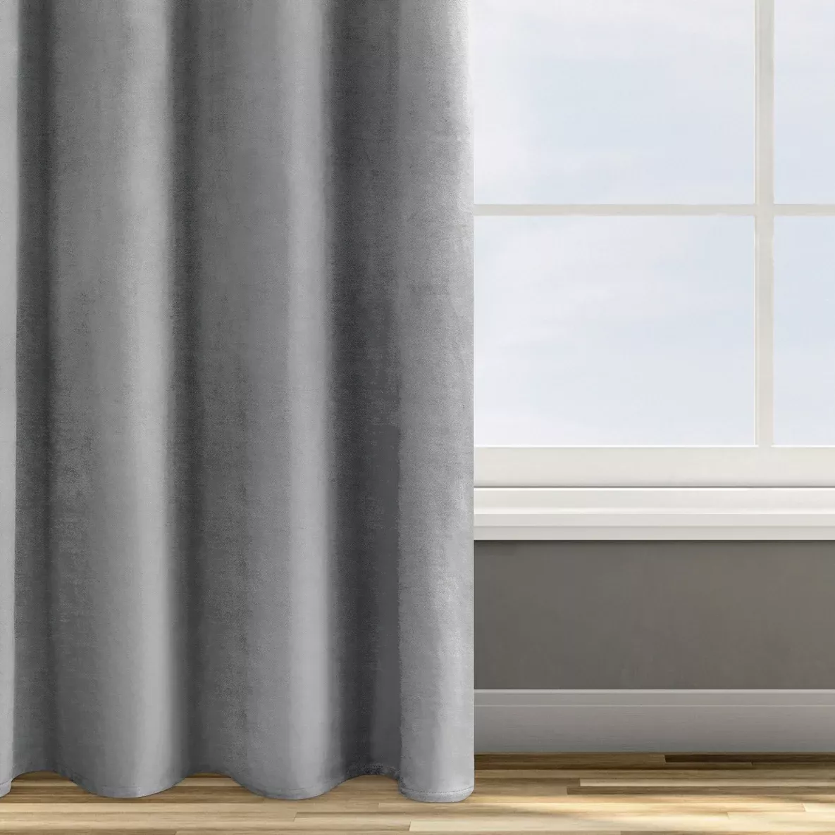 Zasłona welwetowa srebrna 140x250 cm przelotka - ROSA - Design 91