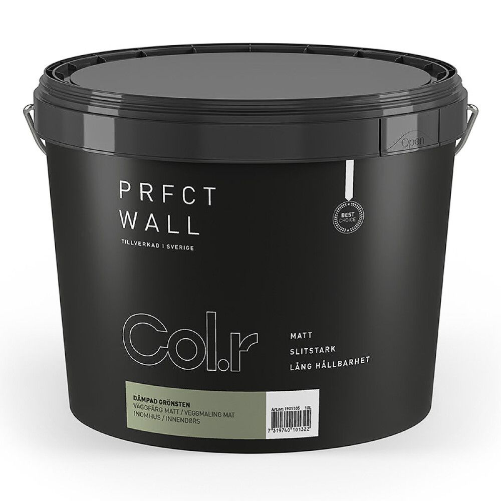 VEGGMALING COL.R PRFCT WALL DEMPET GRØNNSTEIN 10L