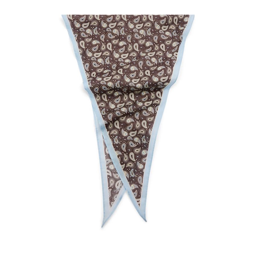 Manfield Bruin sjaaltje met wit en blauwe details