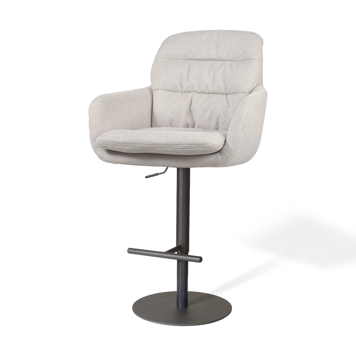 Nolon Niva-Mia tulp barkruk beige - verstelbaar - zwart onderstel