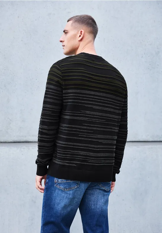 Strukturstreifen Pullover