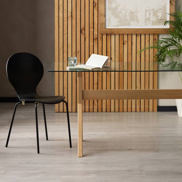 Habitat Bentwood Metal Dining Chair - Black