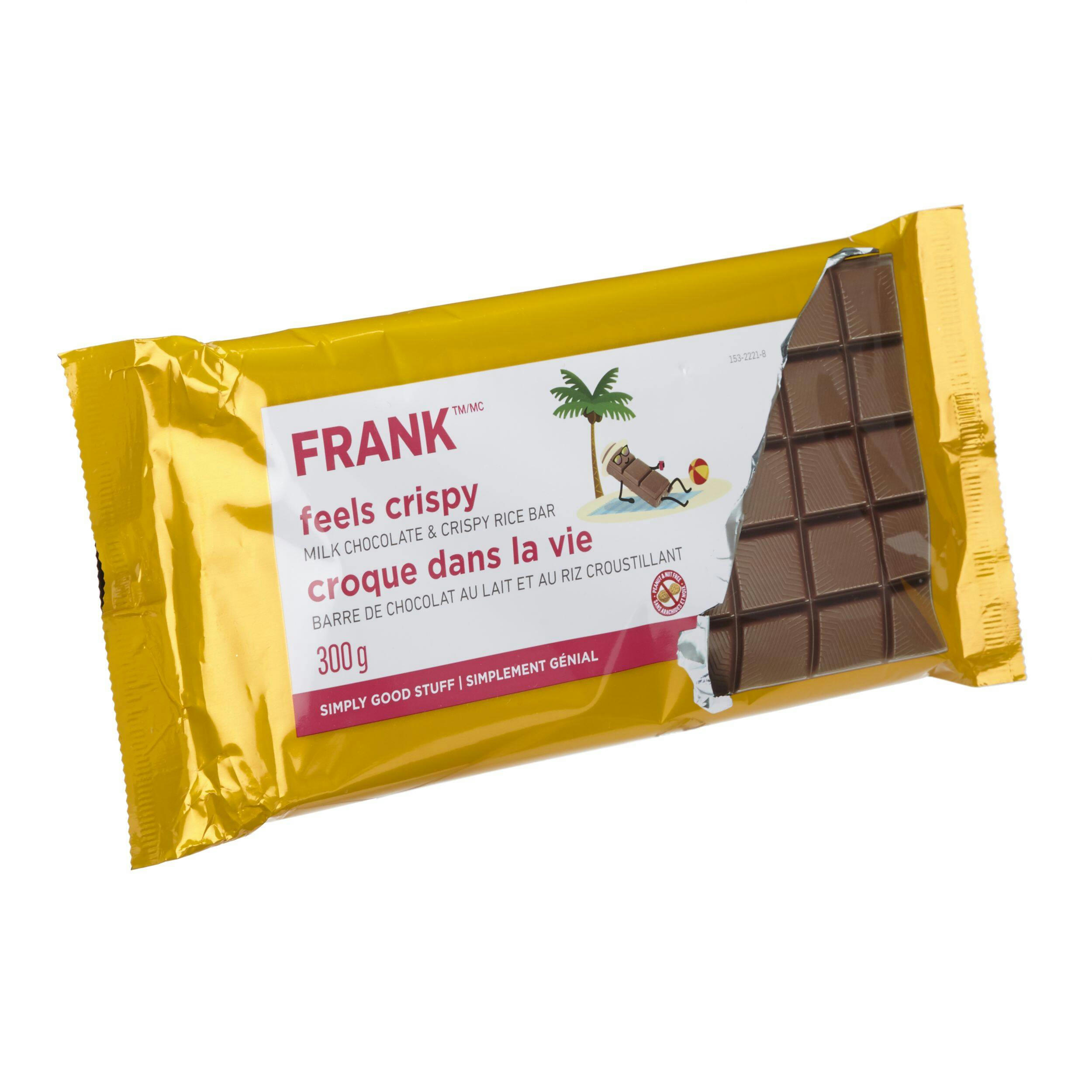 FRANK Milk Chocolate Crispy Rice Bar, 300-g
