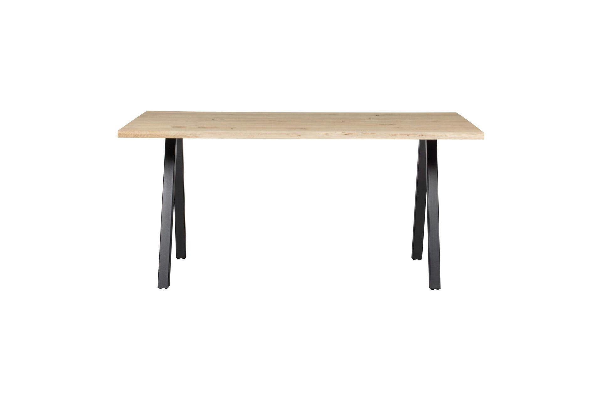 TABLO - Table 160x90 en chêne massif beige avec pieds carré