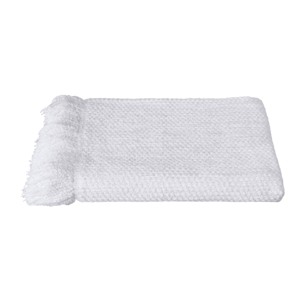 MANTA PARA SOFÁ C/FRANJAS 1,40 M X 1,60 M BLANC