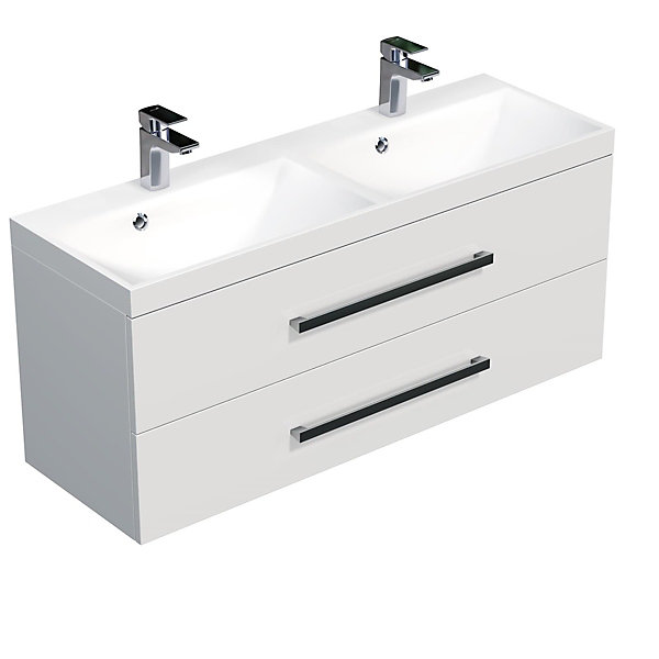 Meuble de salle de bain sous lavabo Naturel Stilla 80x60x45 cm blanc (STILLAD08057DBI)