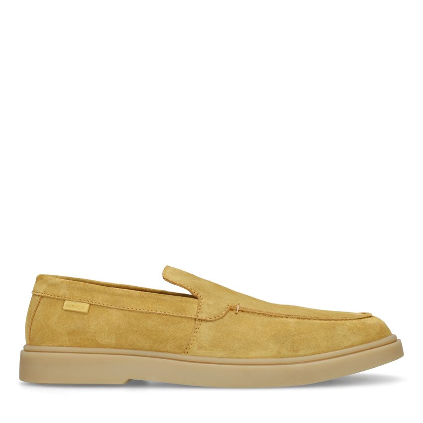 Manfield Gele suède loafers