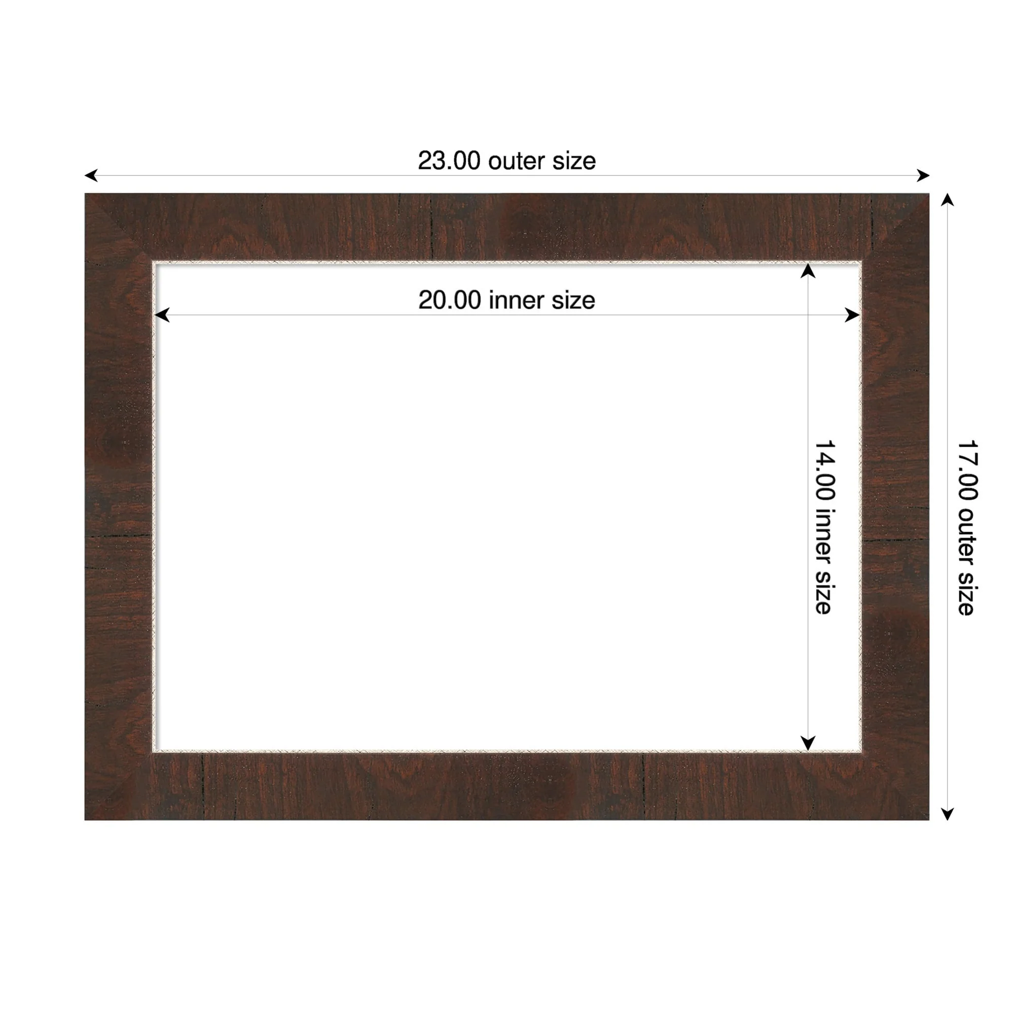 Amanti Art Wildwood Brown Narrow Framed Dry Erase Magnetic Board