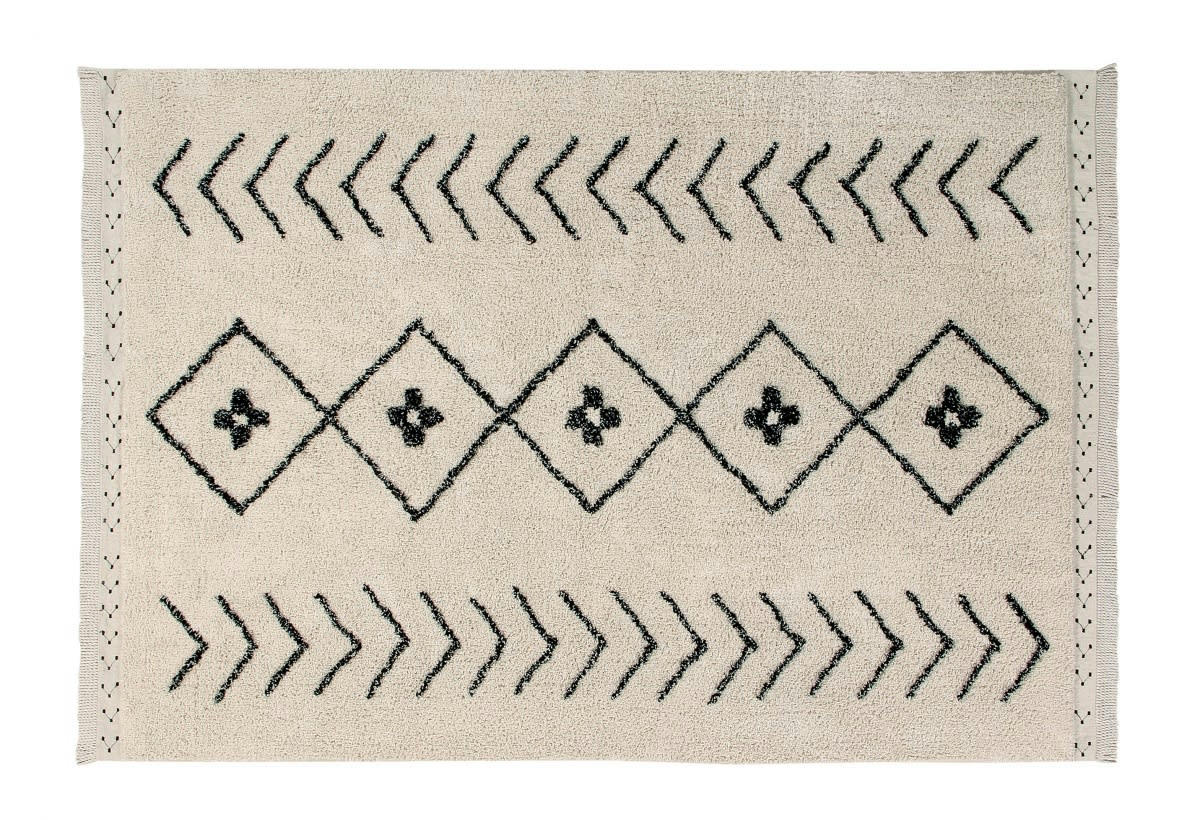 BEREBER CLASSICS - Tapis ethnique design en coton beige 120x170