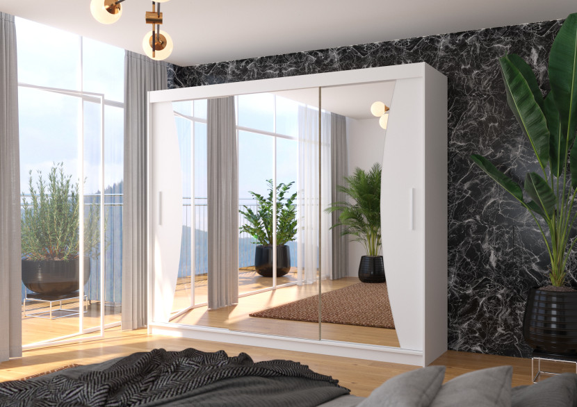 Szafa przesuwna z lustrem DIEGO 250 White