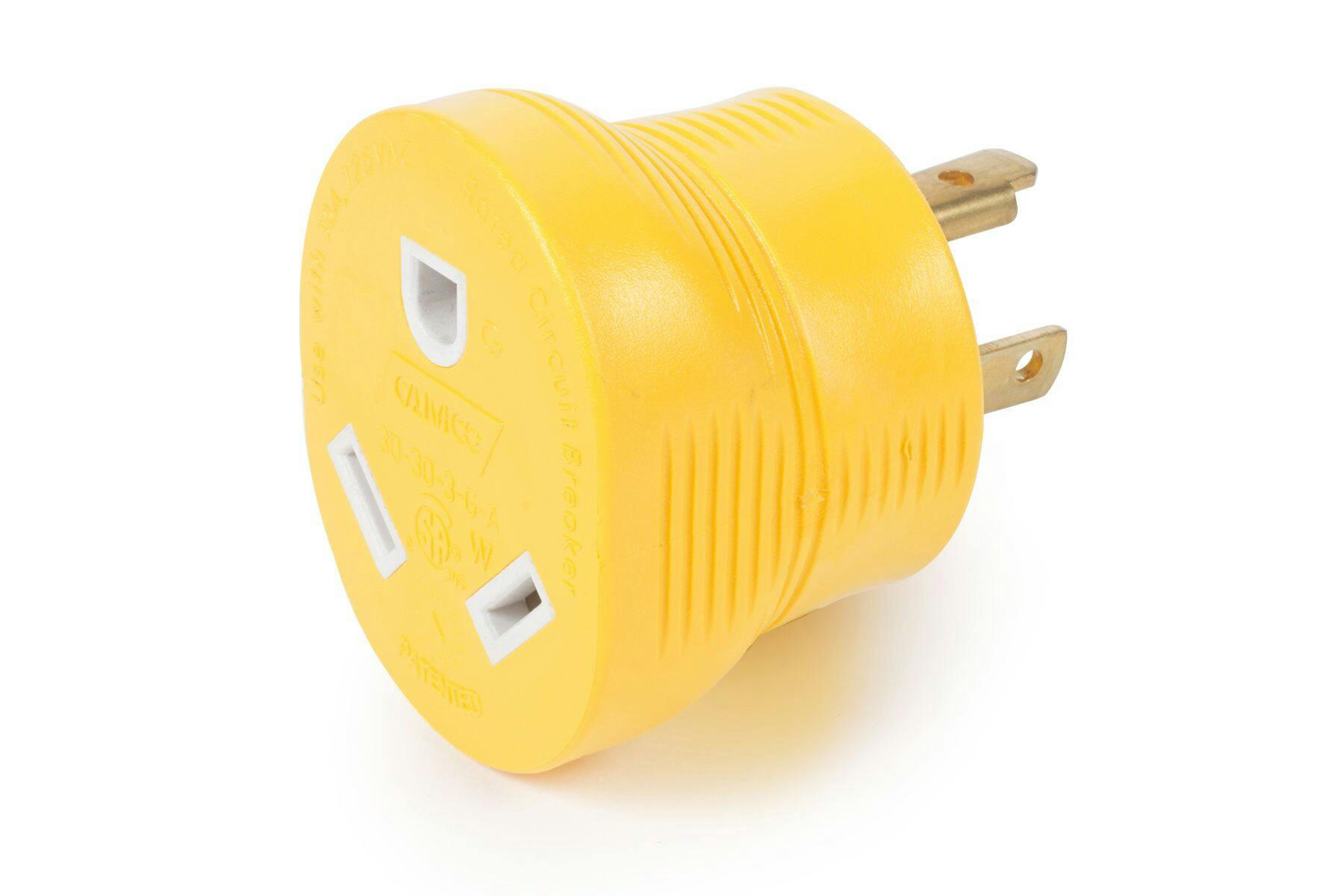 CAMCO 55333 30-Amp M125V / 3750W Power Grip RV Generator Adapter,  L5-30 To 5-15 (2)