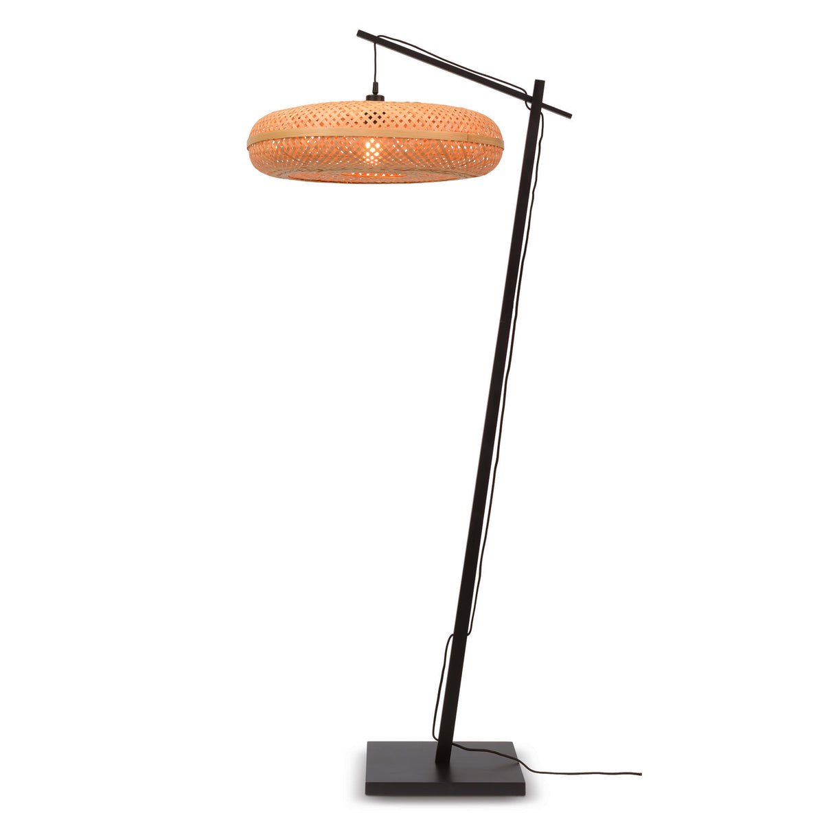 GOOD&MOJO vloerlamp Palawan - zwart - Ø60cm