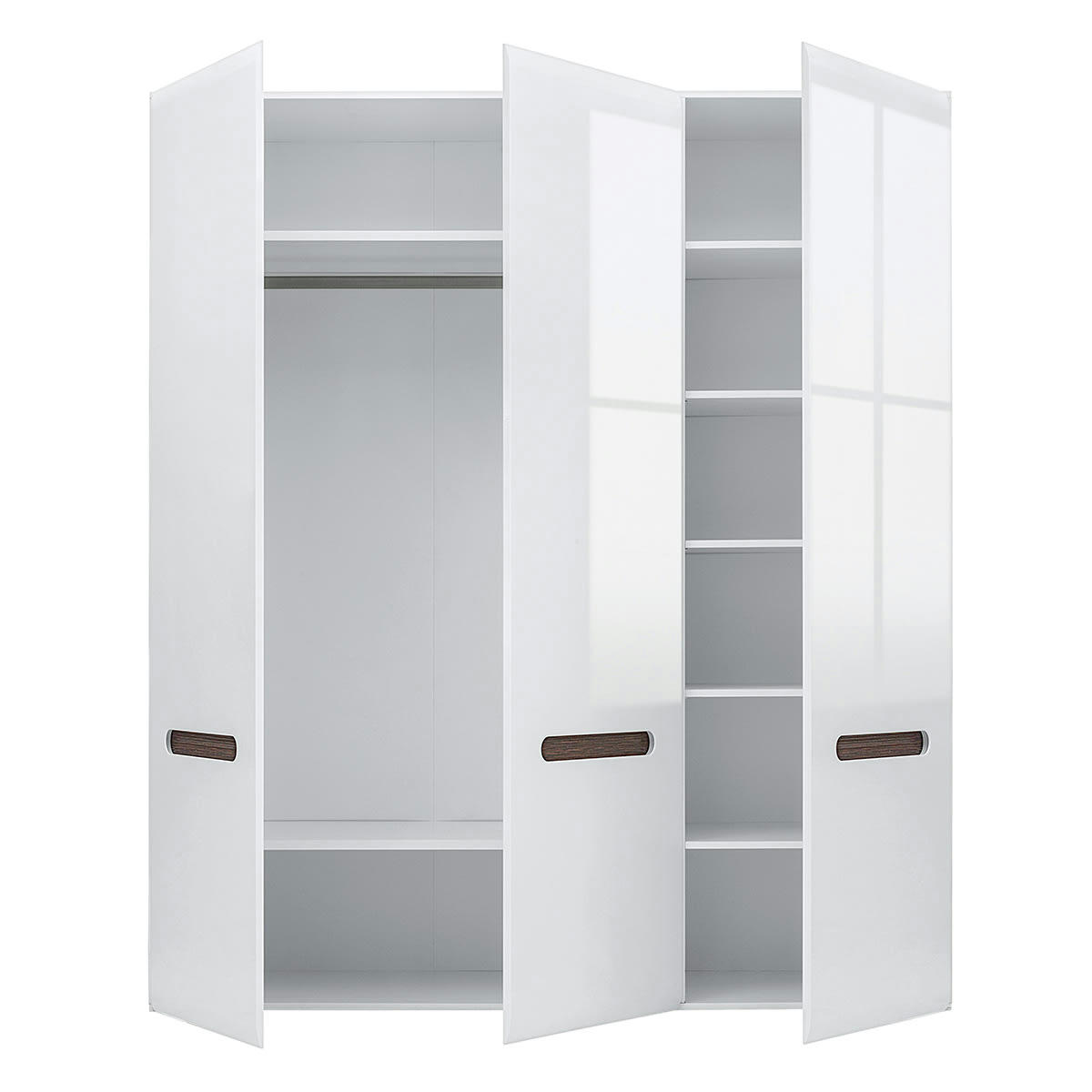 - Armoire 3 portes blanc laqué et naturel