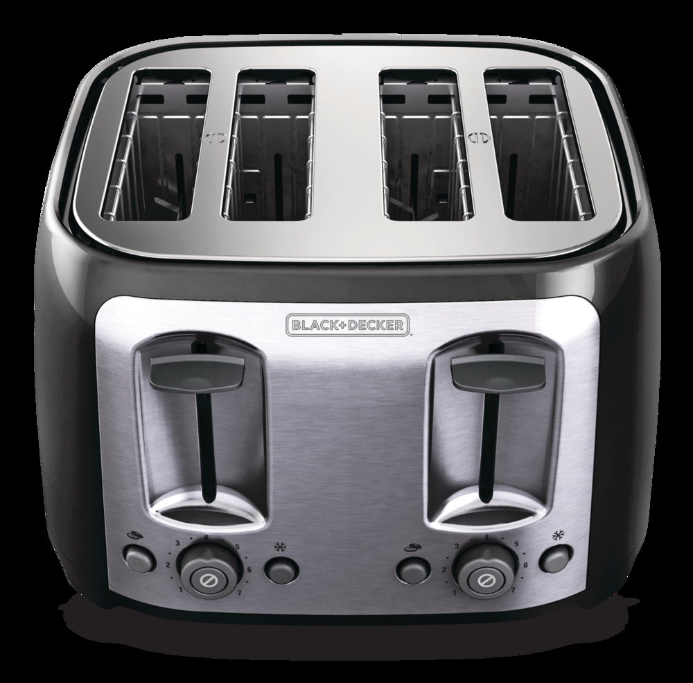 Black & Decker Extra Wide Slots Toaster w/ 7 Settings, Black, 4-Slices