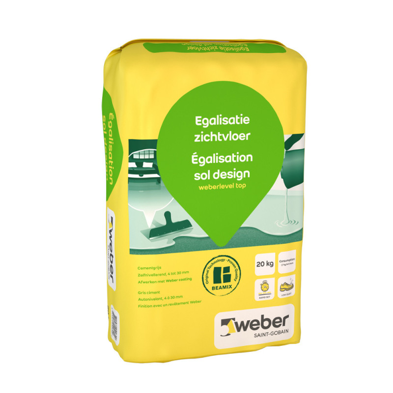 Mortier d'égalisation design pour sol 20 kg WEBER BEAMIX