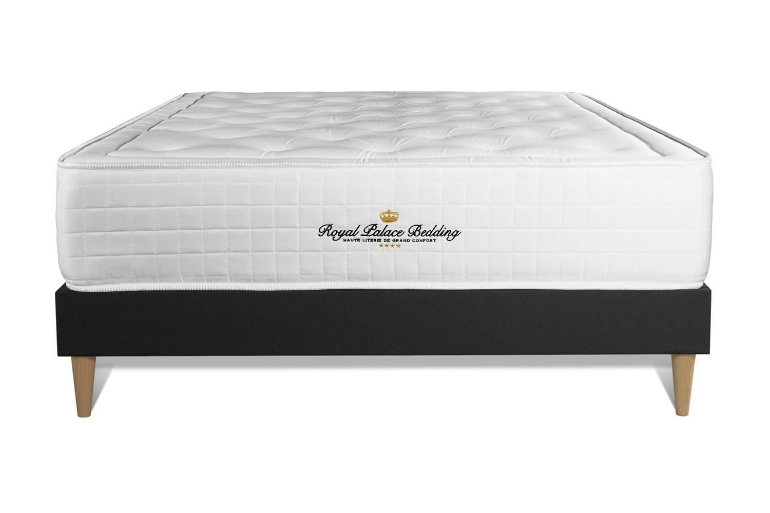 BUCKINGHAM - Pack matelas sommier kit 200x200 oreiller couette