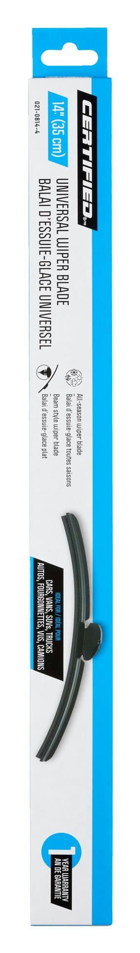 Certified Beam Wiper Blade, Assorted Sizes