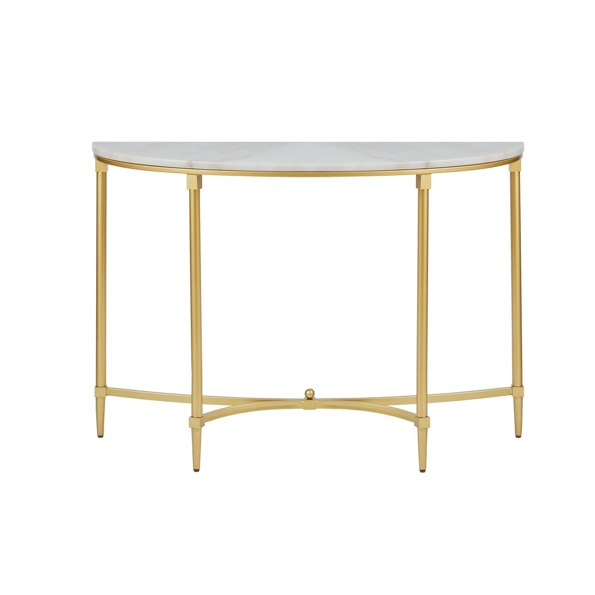 Madison Park Signature Bordeaux White/Gold-tone Marble/Metal Console Table
