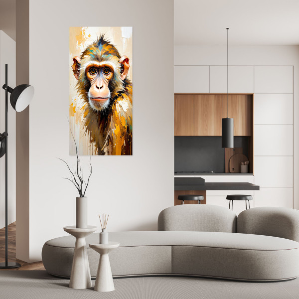 Naklejka na ścianę do salonu Feeby Kolorowa Małpa Zwierzęta Afryka 40x80