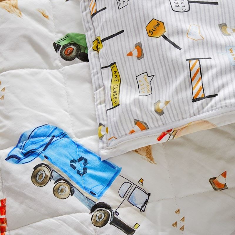 Truck Town White Co-ordinating Sleeping Bag
