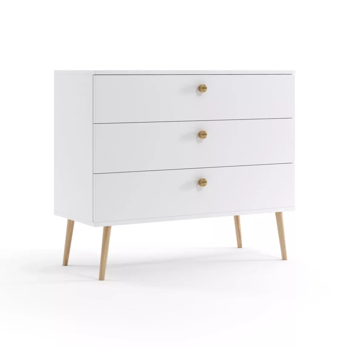 Komoda LEBEL 2 z szufladami 100cm biała mat