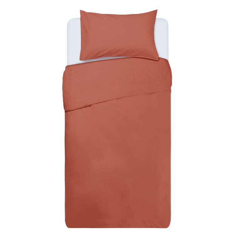 Habitat Polycotton Plain Rust Bedding Set - Single