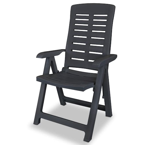 NNEVL Reclining Garden Chairs 2 pcs Plastic Anthracite