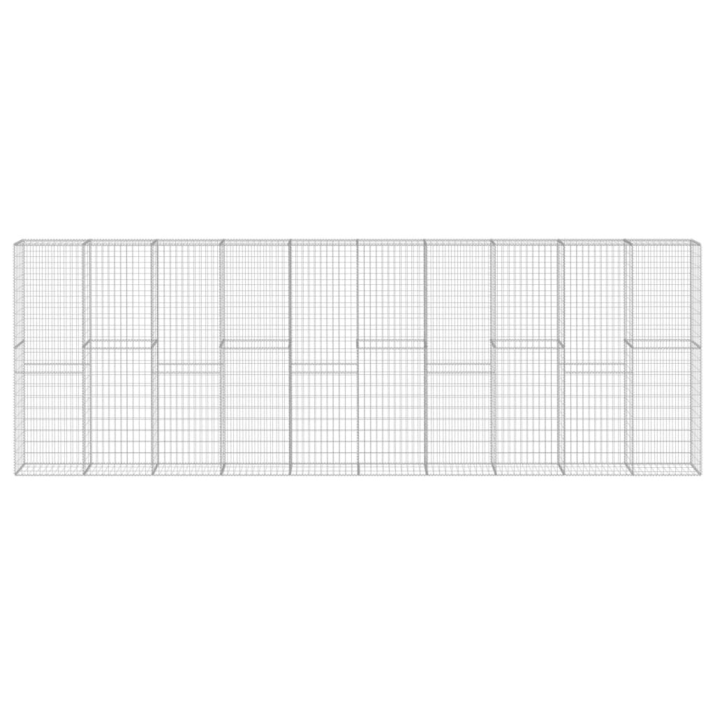 Kosz Gabionowy Ogrodzenie Płot Ściana Gabionowa Stal 600x30x200 cm Srebrny