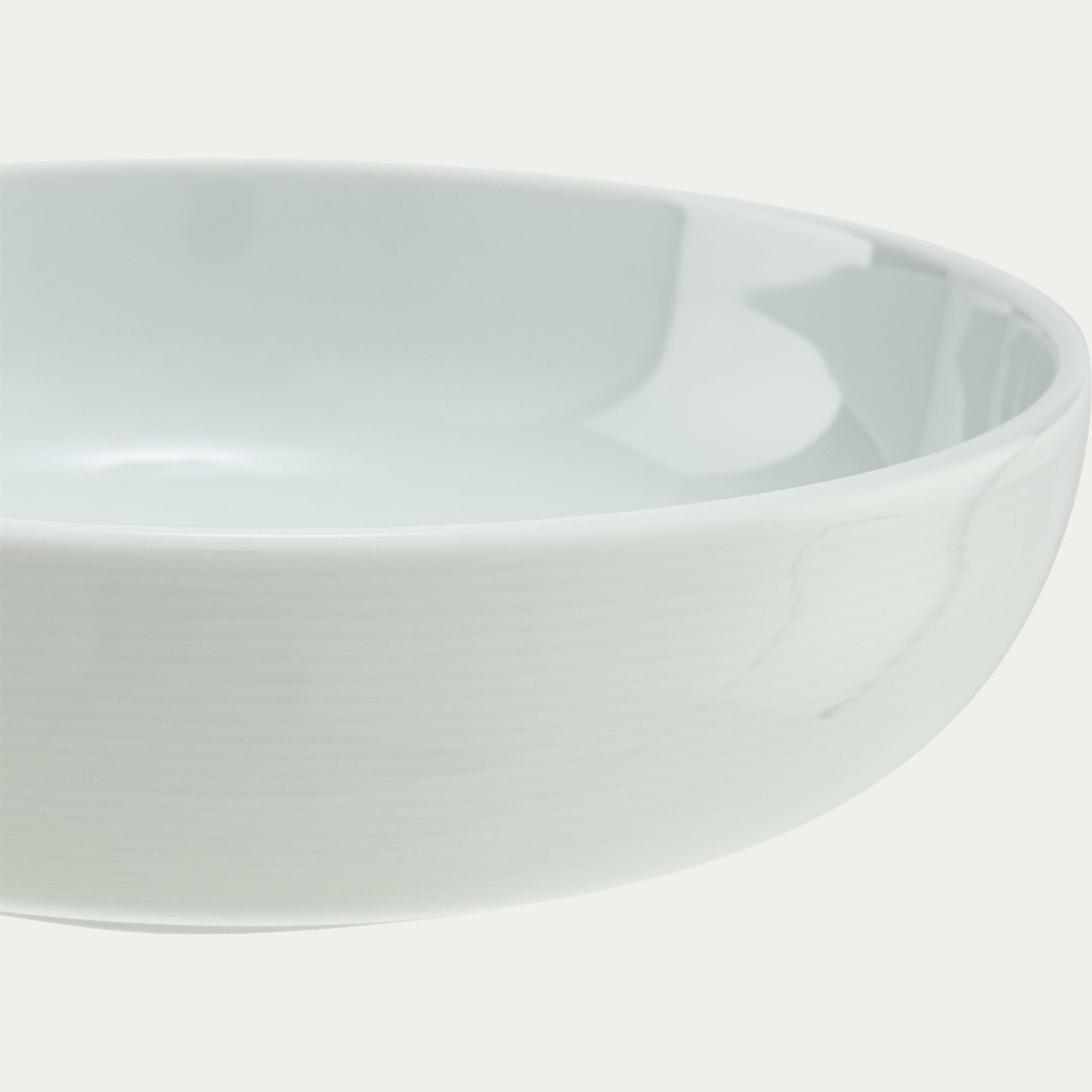 ELIO - Assiette creuse spirale en porcelaine D21cm - blanc
