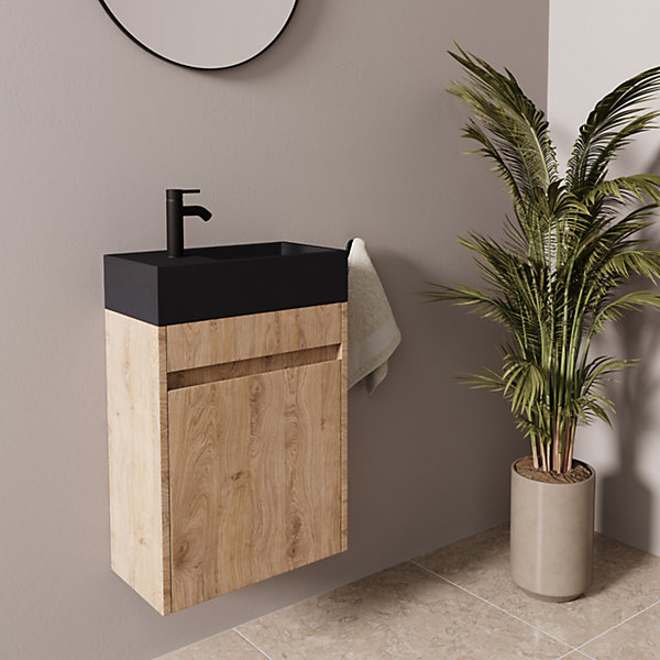 Meuble lave-mains chêne clair LOMAZOO Ibiza - 40cm