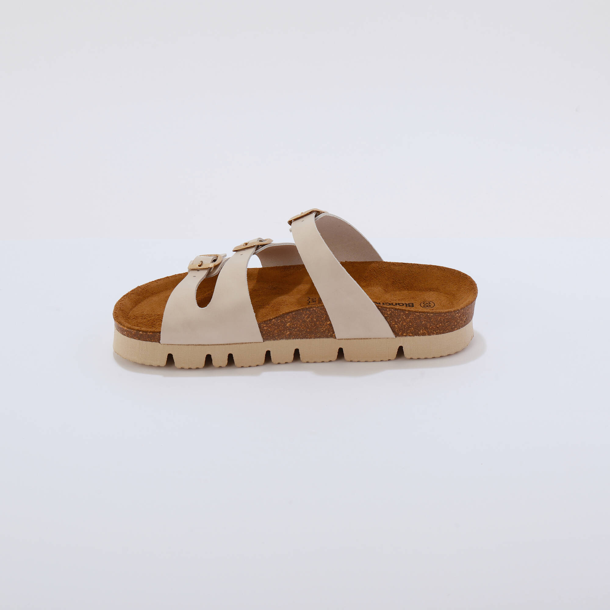 Mules cuir 3 boucles