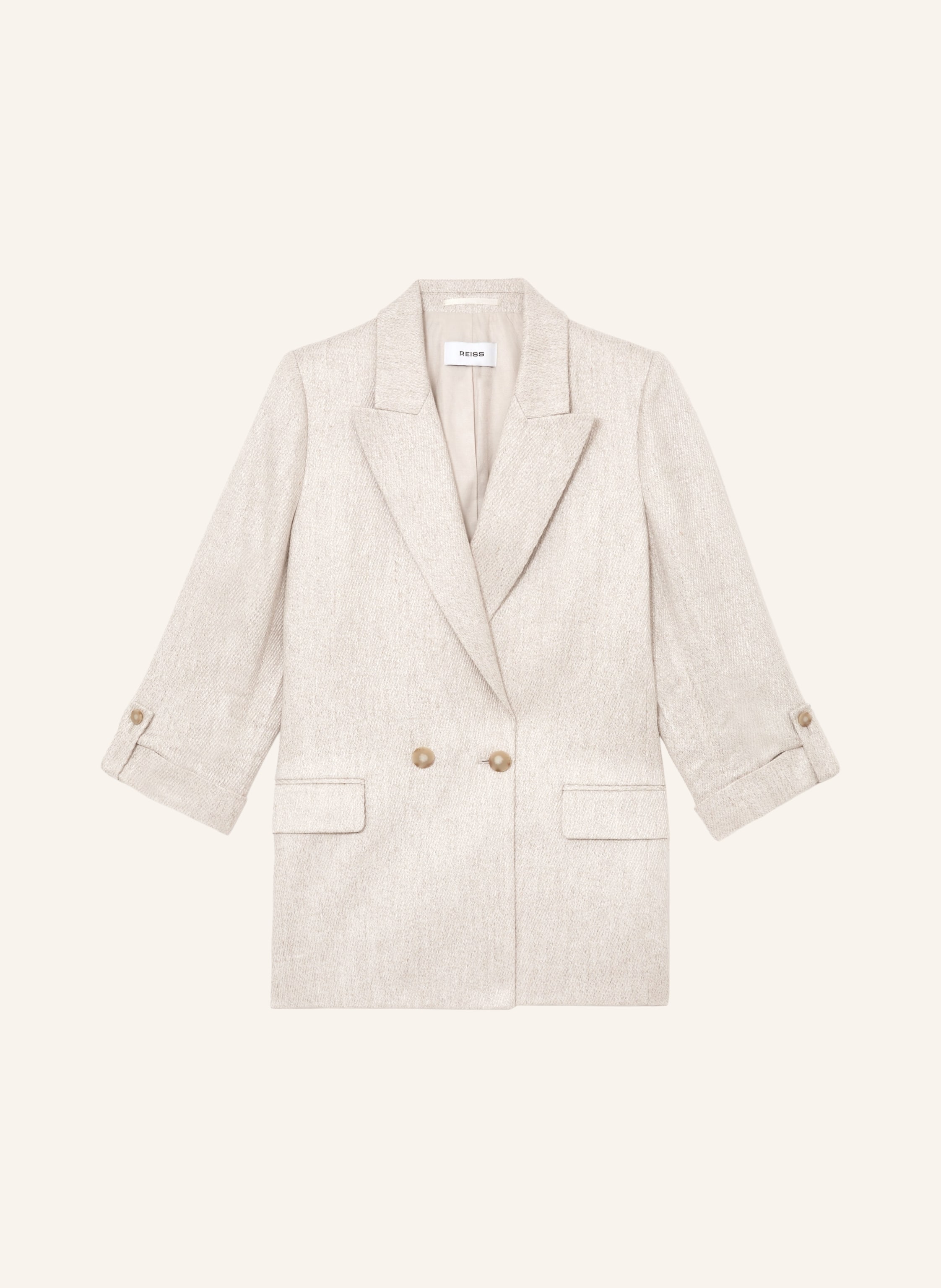 REISS Blazer NOLAH mit Leinen und 3/4-Arm