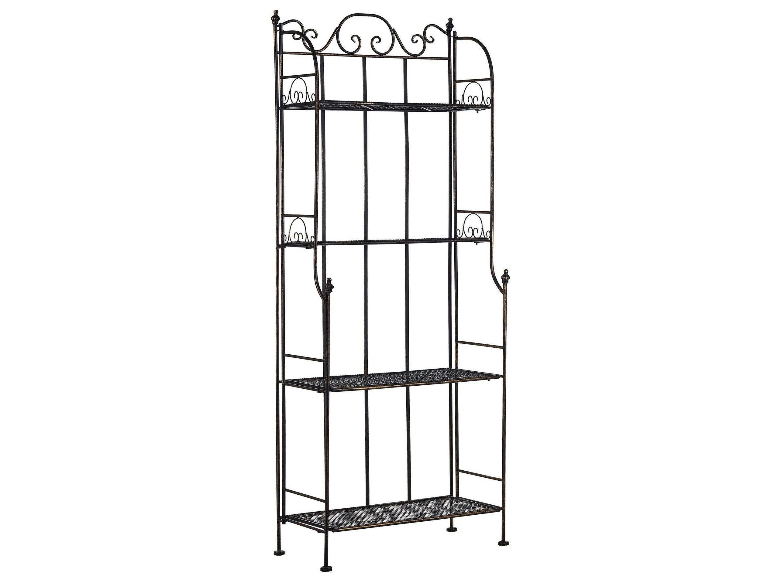 ISERNIA - Étagère de jardin en métal noir 4 niveaux