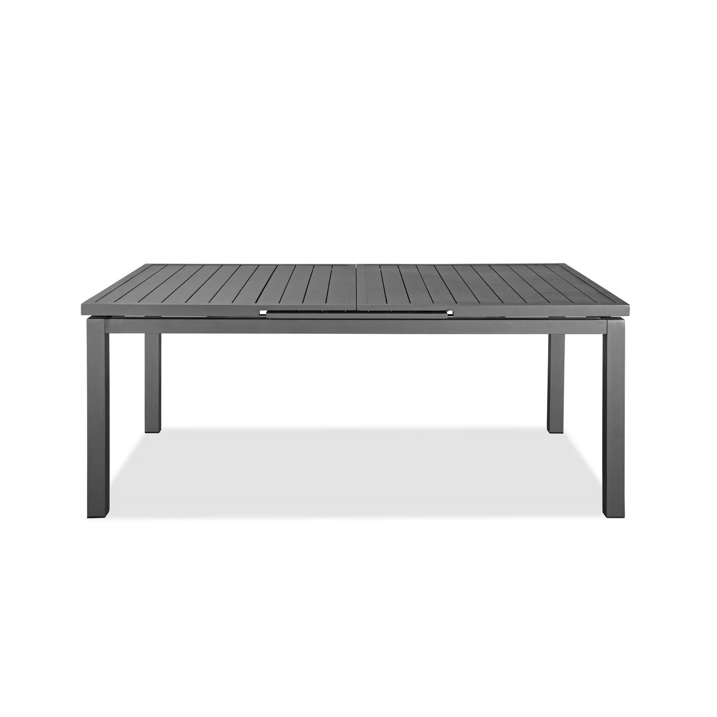 71 Gray Aluminum Extendable Outdoor Dining Table
