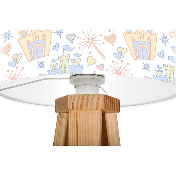 Lampe de chevet kids foto-324 30 x 30 x 45 cm Bois clair, blanc