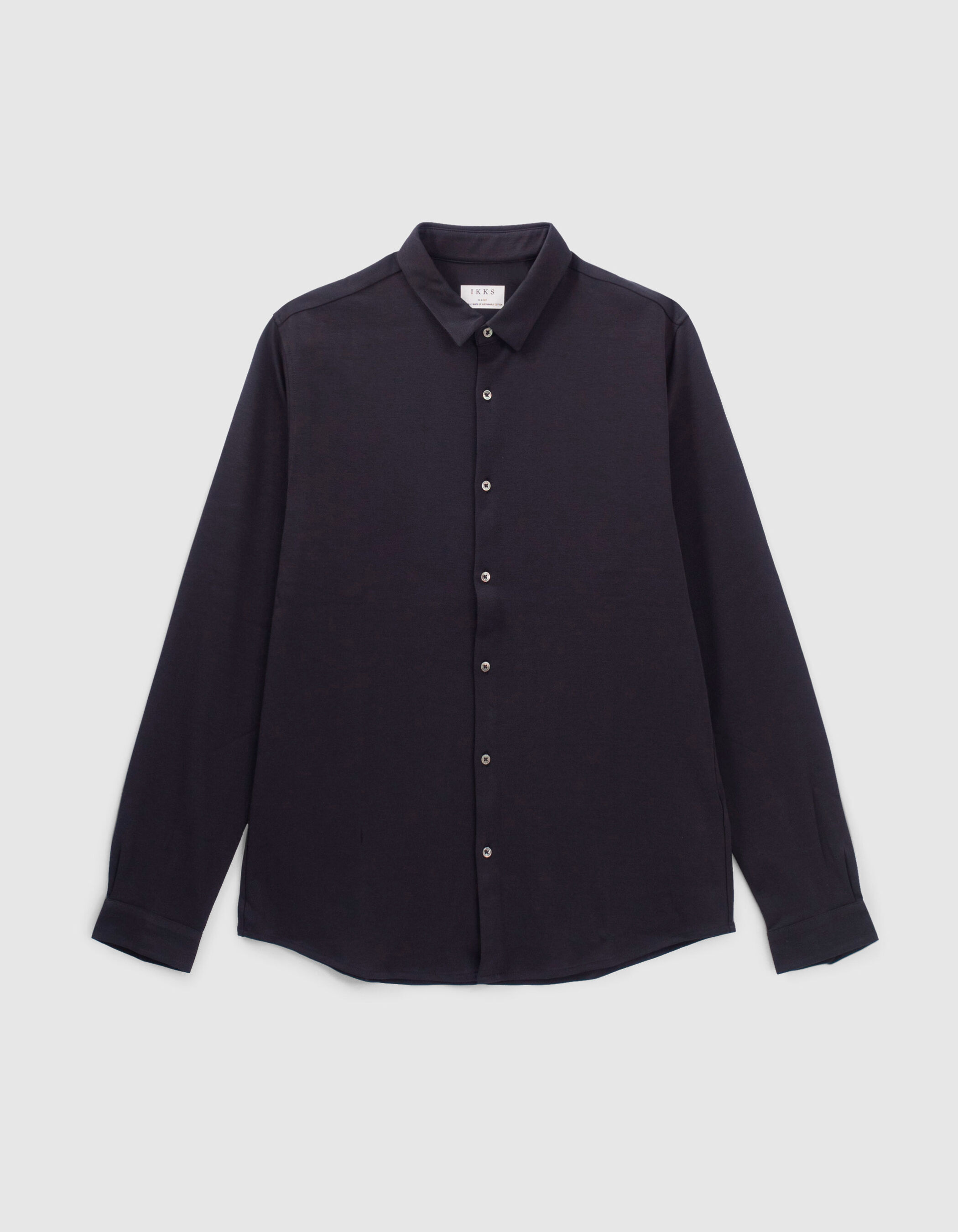 Chemise REGULAR marine manches longues Interlock Homme