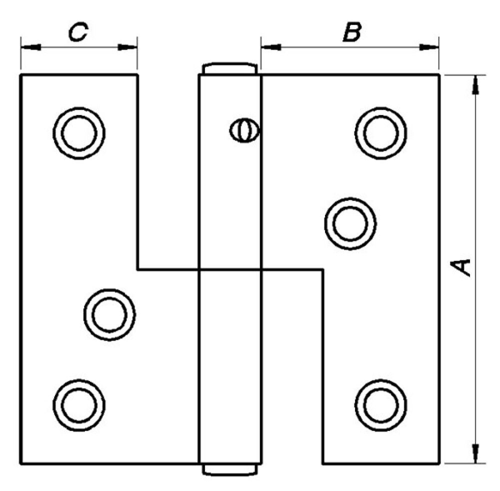 HENGSEL PN BESLAG DESIGN GALVANISERT 85X32MM