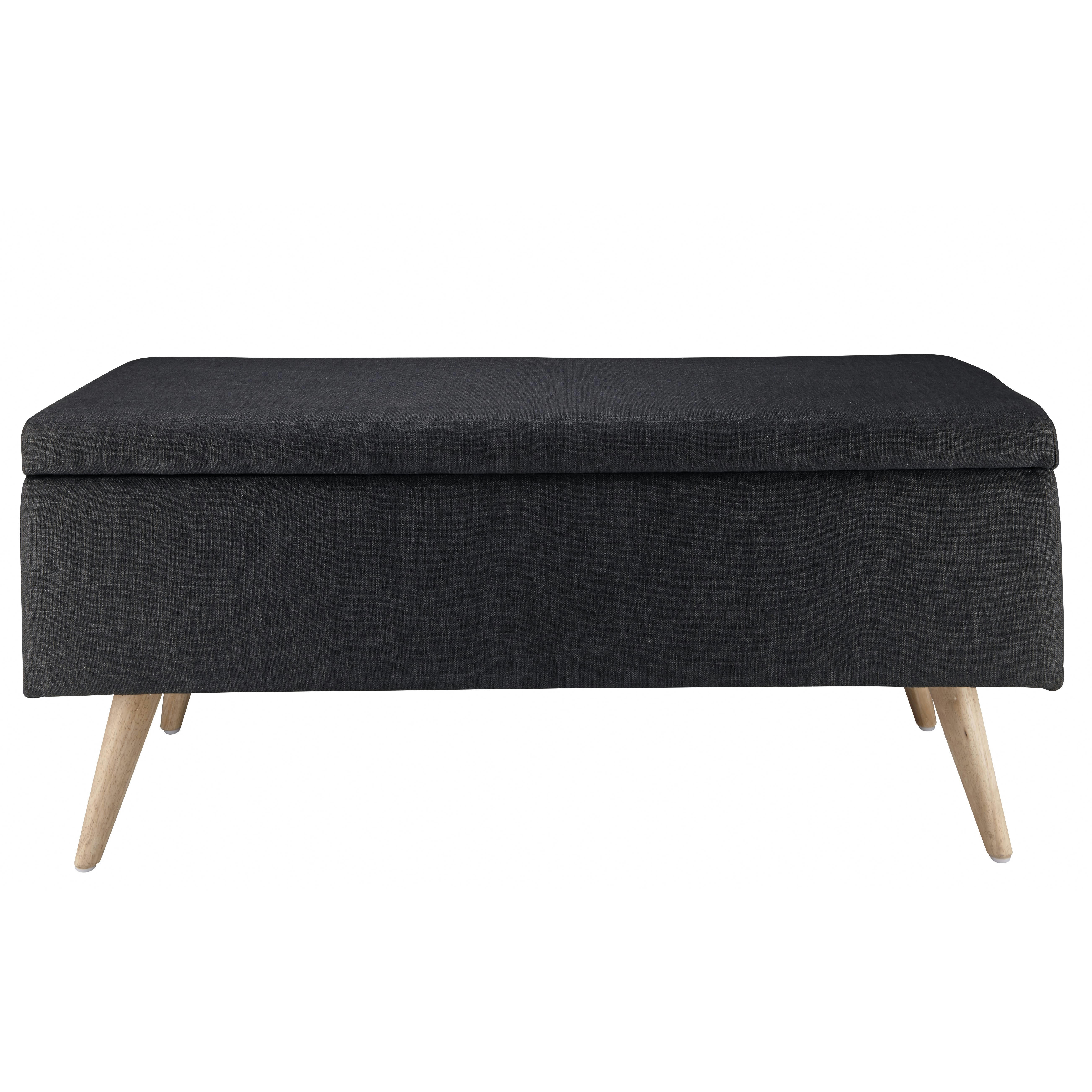 OLIVER - Banquette coffre gris anthracite