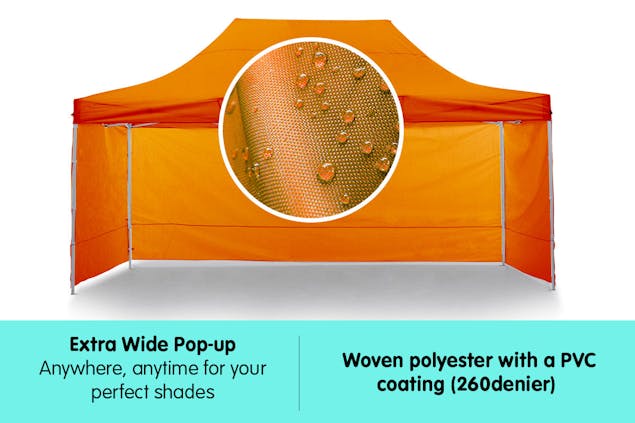 NNEDPE Gazebo Tent Marquee 3x4.5m PopUp Outdoor Wallaroo Orange