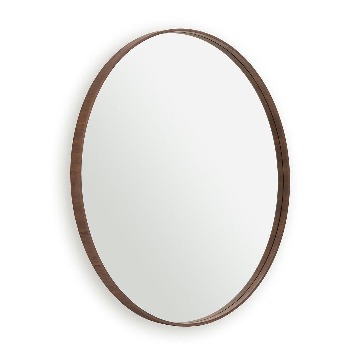 Miroir rond plaqué noyer Ø120 cm, Alaria