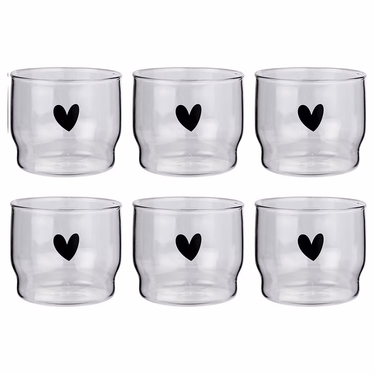 LOVELY Trinkglas Herz 6er-Set