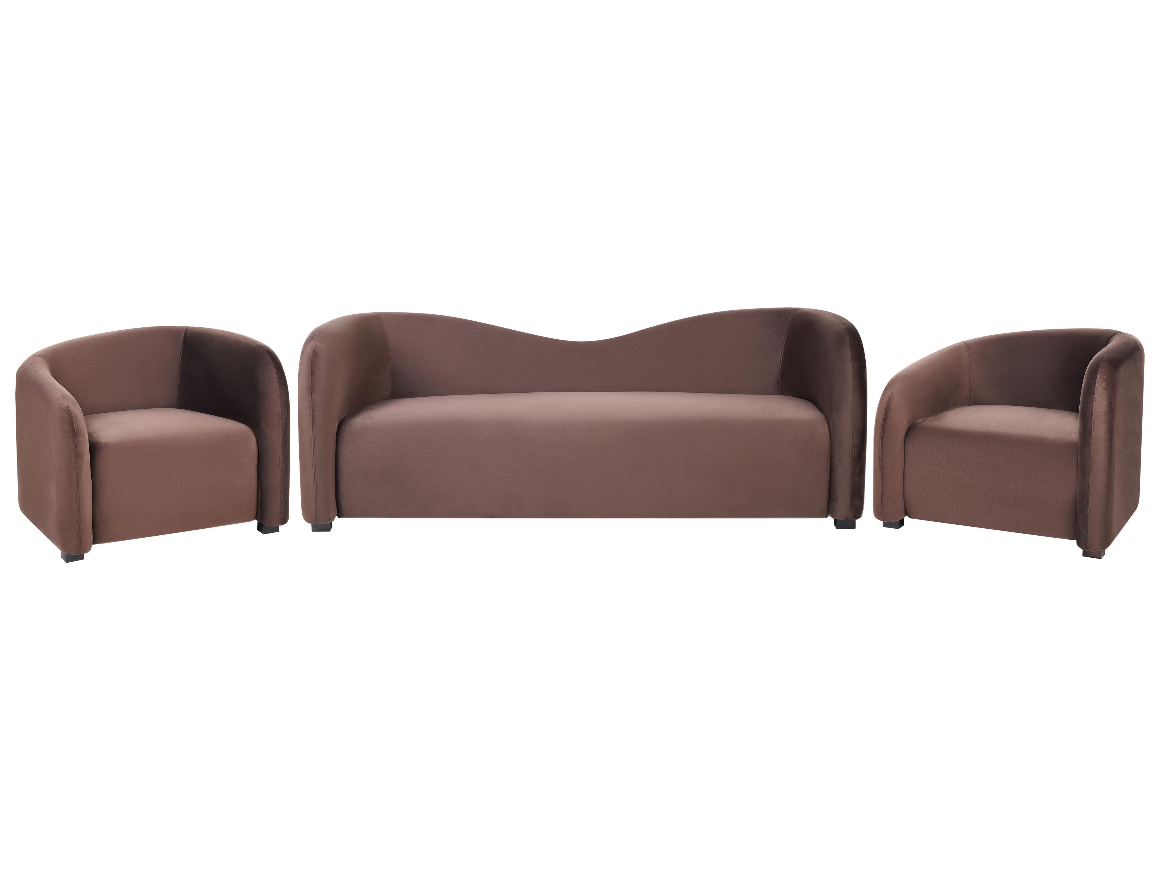 Set of 2 Armchairs VELTADA Velvet Dark Brown