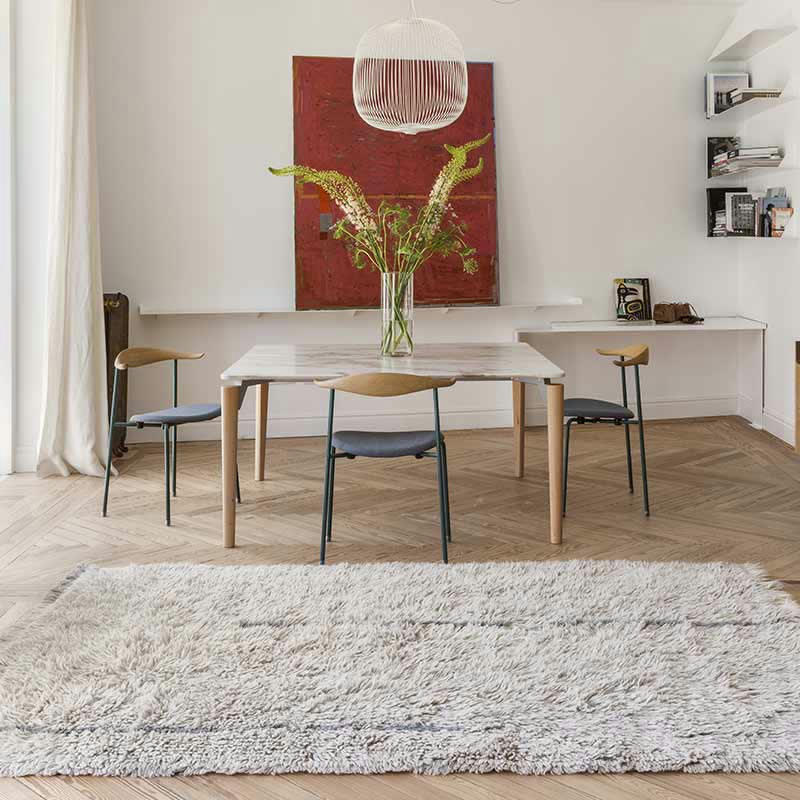 FREE YOUR SOUL - Tapis lavable en laine gris 170x240