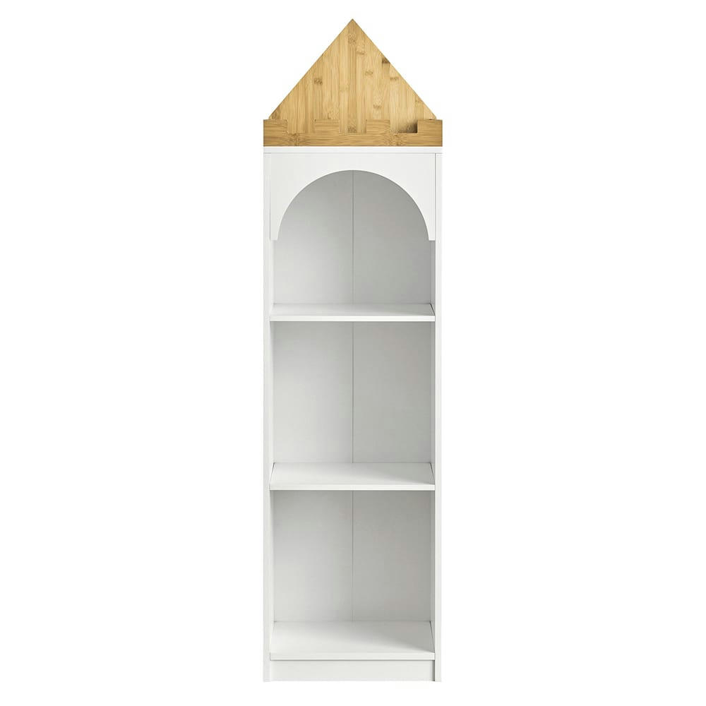 - Bbibliothèque enfant avec 3 étagères effect bois blanc