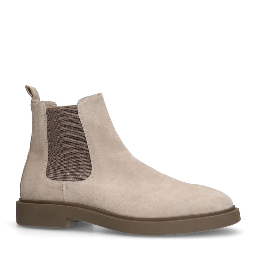 Manfield Beige suède chelsea boots